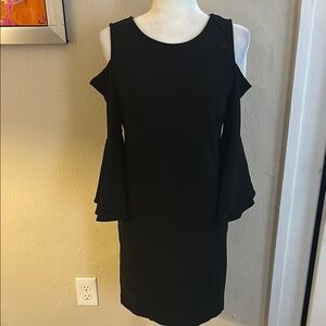 Elegant Black Cold Shoulder Dress